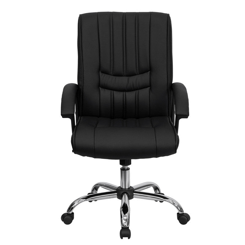 Flash Furniture Mid-Back Black Leather Swivel Manager's Chair | Office Chairs | Modishstore-2