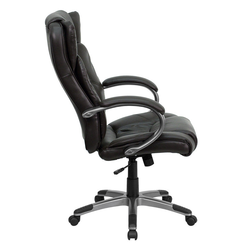 Flash Furniture BT-9088-BRN-GG High Back Espresso Brown Leather Executive Swivel Office Chair | Office Chairs | Modishstore - 4