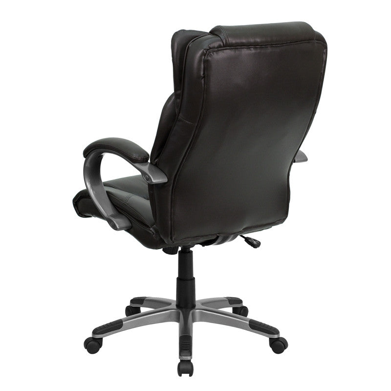 Flash Furniture BT-9088-BRN-GG High Back Espresso Brown Leather Executive Swivel Office Chair | Office Chairs | Modishstore - 3