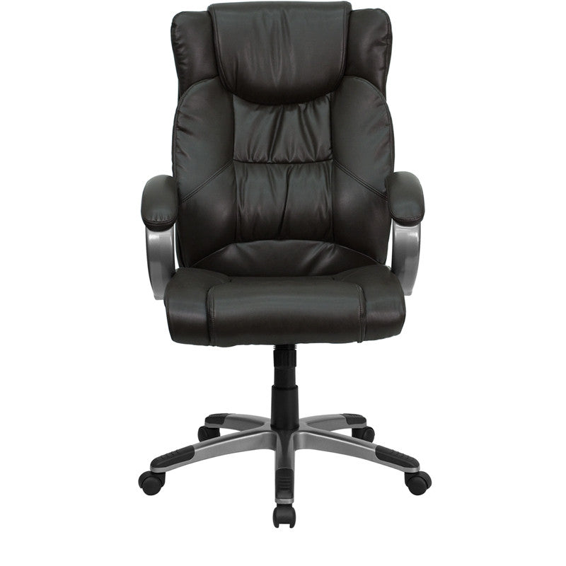 Flash Furniture BT-9088-BRN-GG High Back Espresso Brown Leather Executive Swivel Office Chair | Office Chairs | Modishstore-2