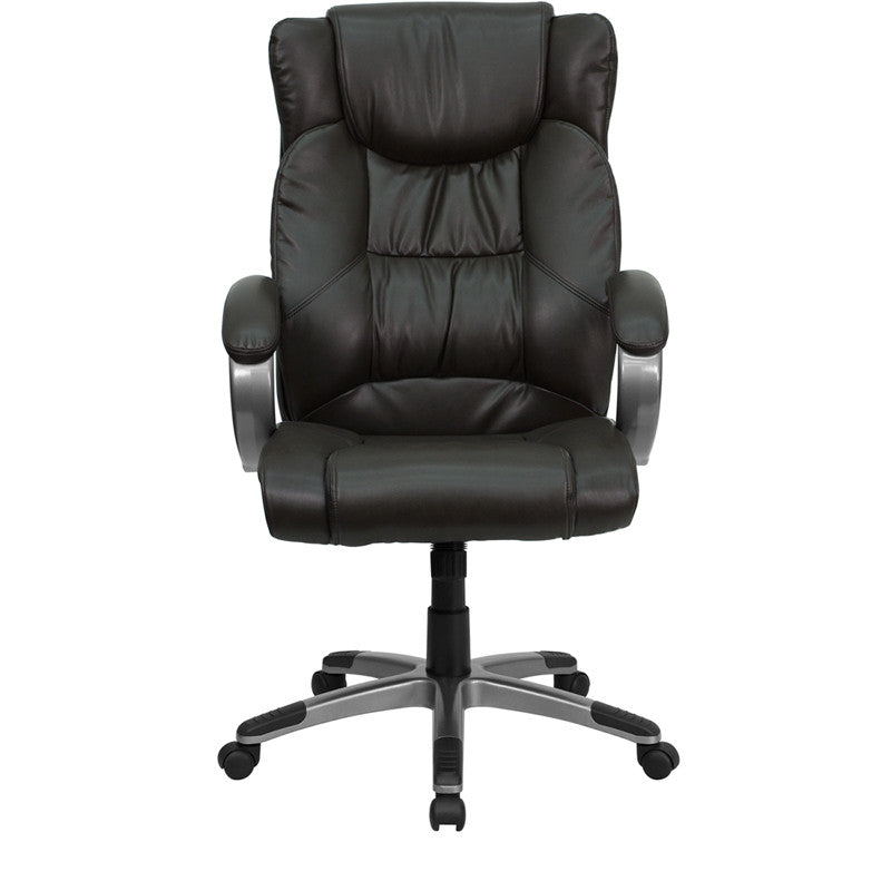 Flash Furniture BT-9088-BRN-GG High Back Espresso Brown Leather Executive Swivel Office Chair | Office Chairs | Modishstore - 2