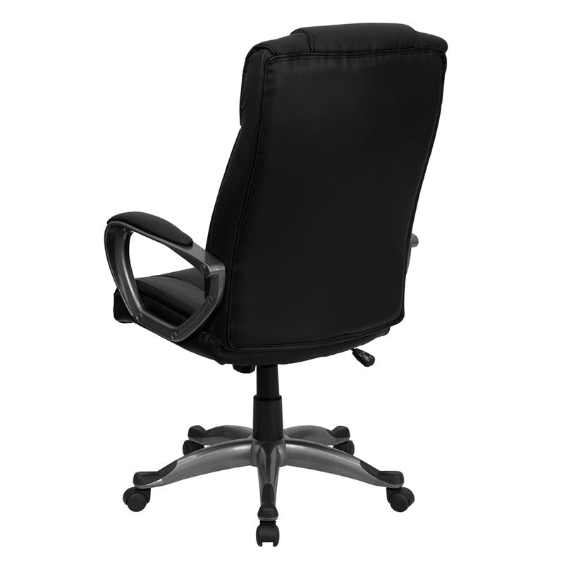Flash Furniture BT-9177-BK-GG High Back Black Leather Executive Swivel Office Chair | Office Chairs | Modishstore - 3