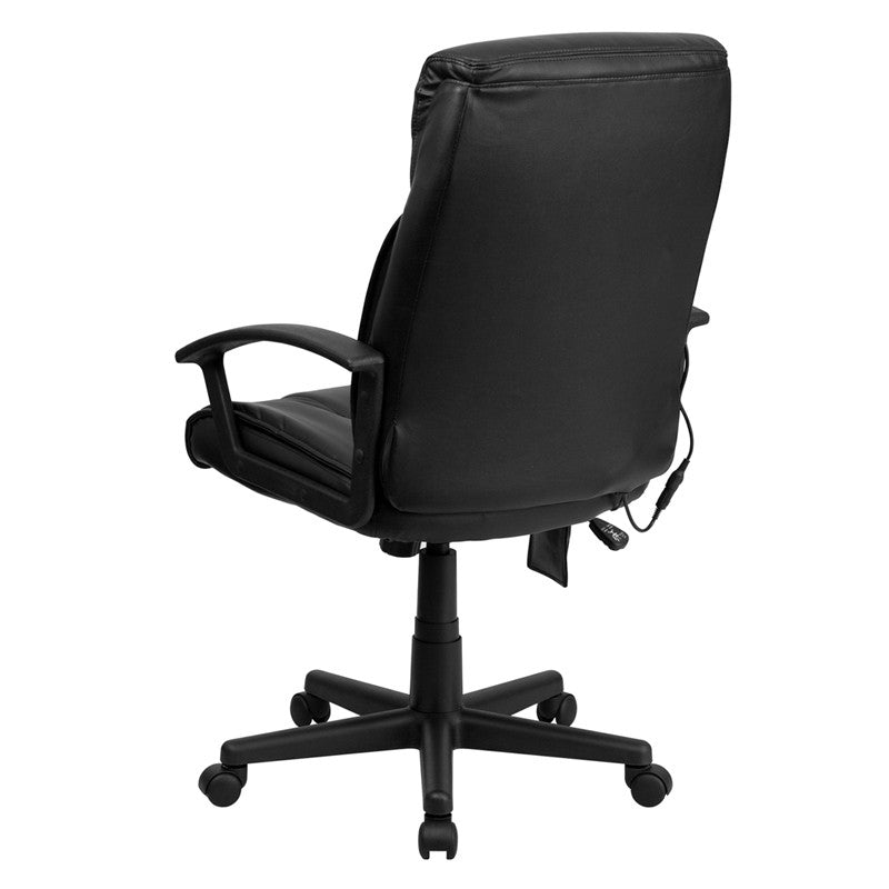 Flash Furniture BT-9578P-GG High Back Massaging Black Leather Executive Swivel Office Chair | Office Chairs | Modishstore - 3