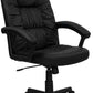 Flash Furniture BT-983-BK-GG High Back Black Leather Executive Swivel Office Chair | Office Chairs | Modishstore