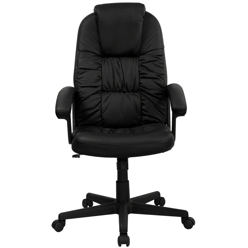 Flash Furniture BT-983-BK-GG High Back Black Leather Executive Swivel Office Chair | Office Chairs | Modishstore - 2