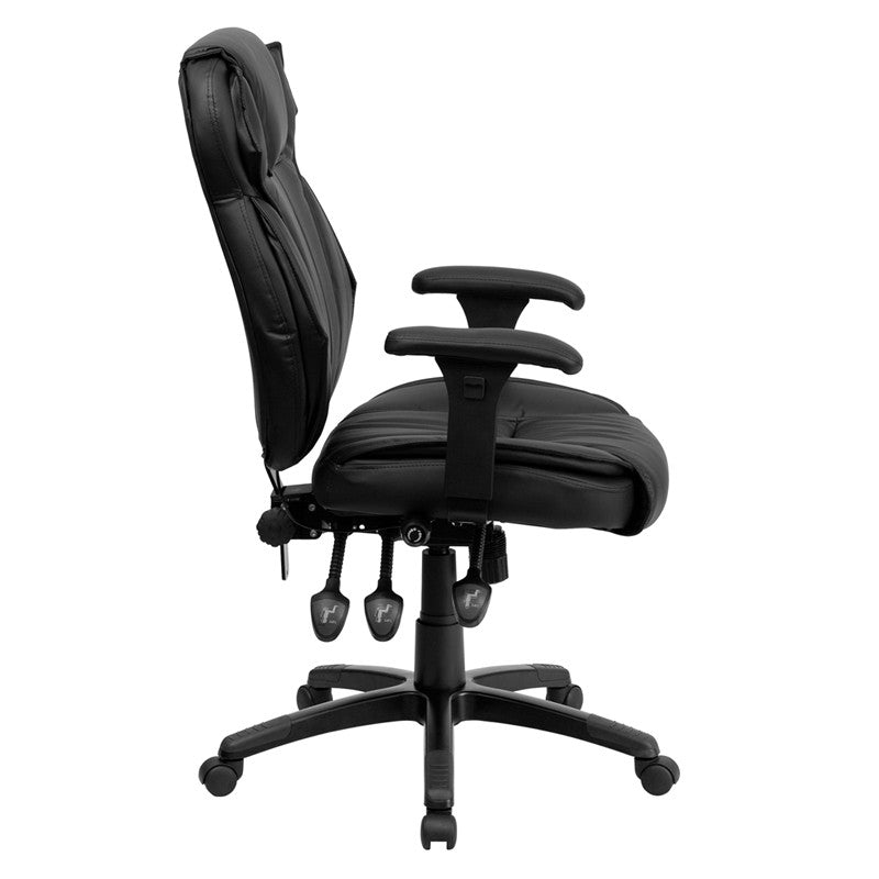 Flash Furniture High Back Black Leather Executive Swivel Office Chair With Triple Paddle Control And Lumbar Support Knob | Office Chairs | Modishstore-3