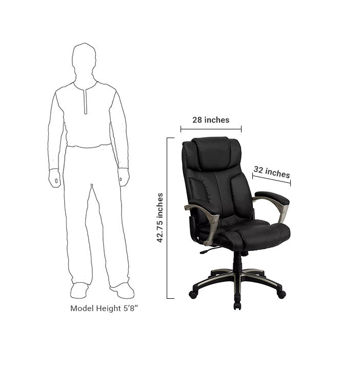 Flash Furniture High Back Folding Black Leather Executive Swivel Office Chair | Office Chairs | Modishstore - 5