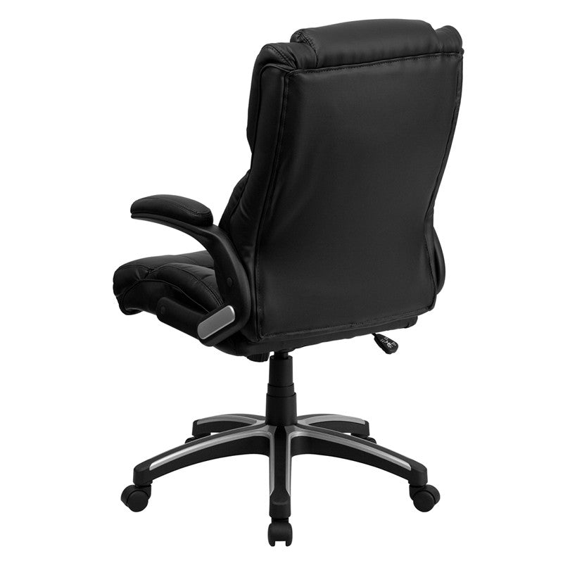 Flash Furniture BT-9896H-GG Black Leather Executive Swivel Chair with Arms | Office Chairs | Modishstore - 3