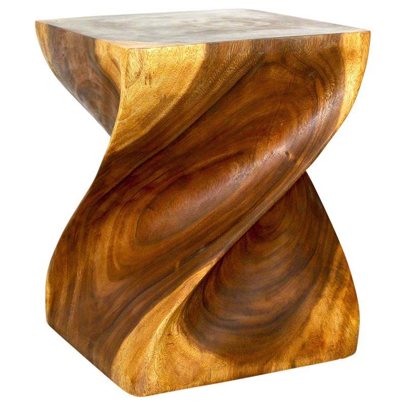 Haussmann Big Twist 16" Sq - Walnut | Stools & Benches | Modishstore-5