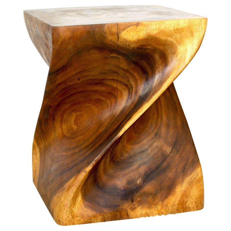 Haussmann Big Twist 16" Sq - Walnut | Stools & Benches | Modishstore-2