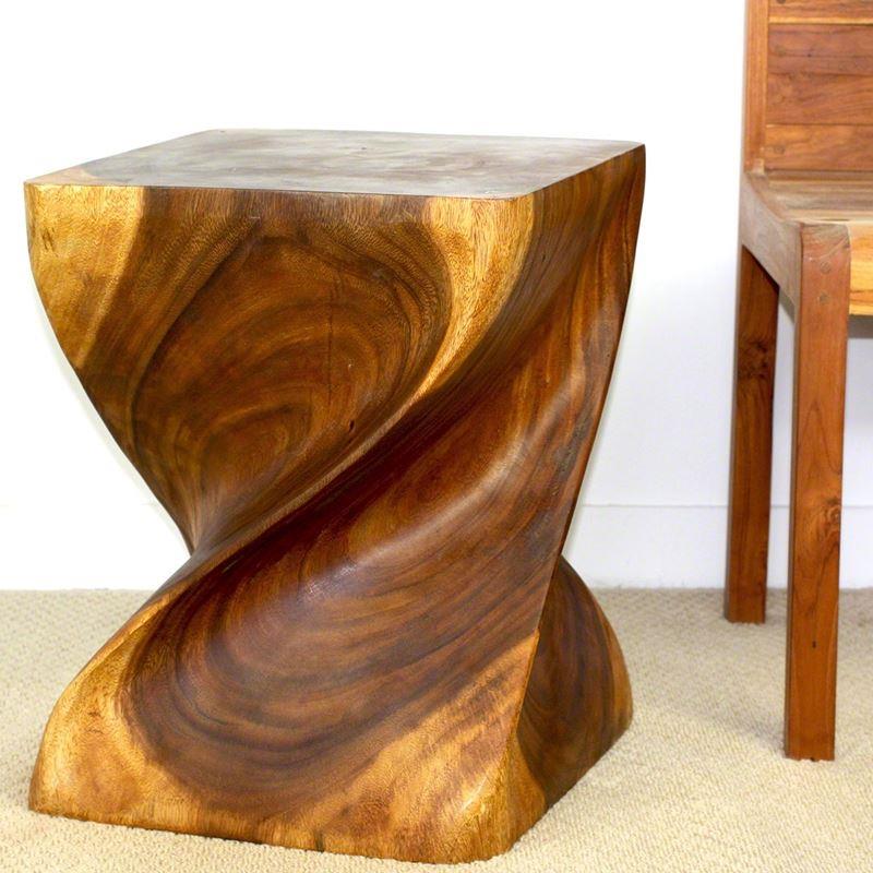 Haussmann Big Twist 16" Sq - Walnut | Stools & Benches | Modishstore-3