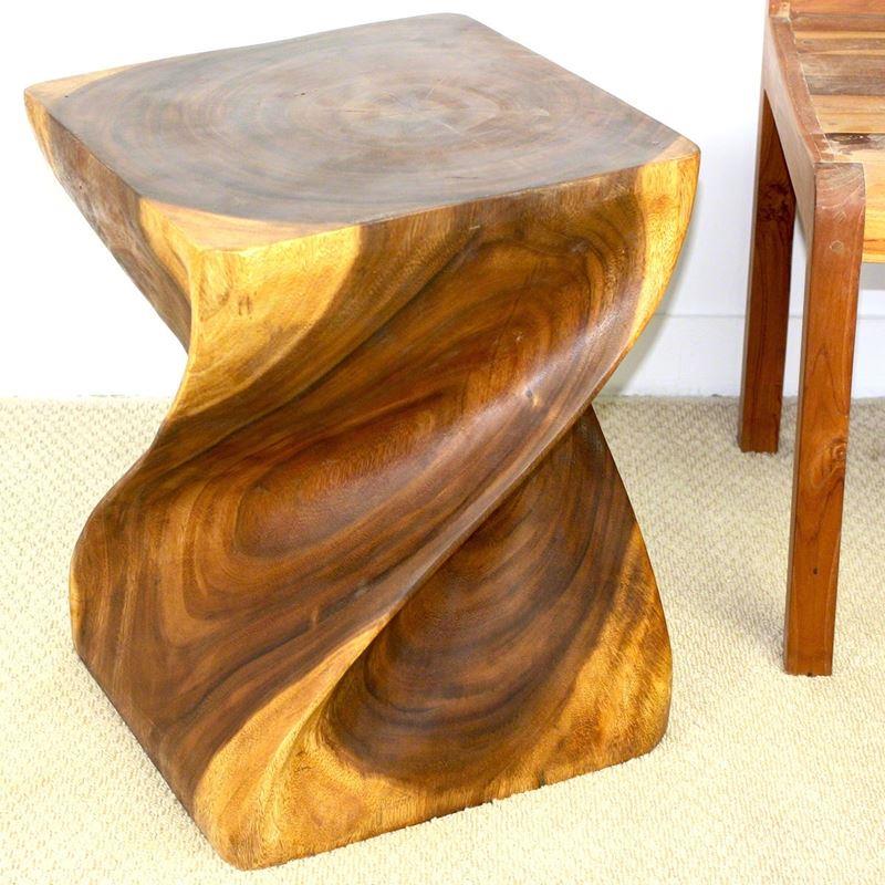 Haussmann Big Twist 16" Sq - Walnut | Stools & Benches | Modishstore-4