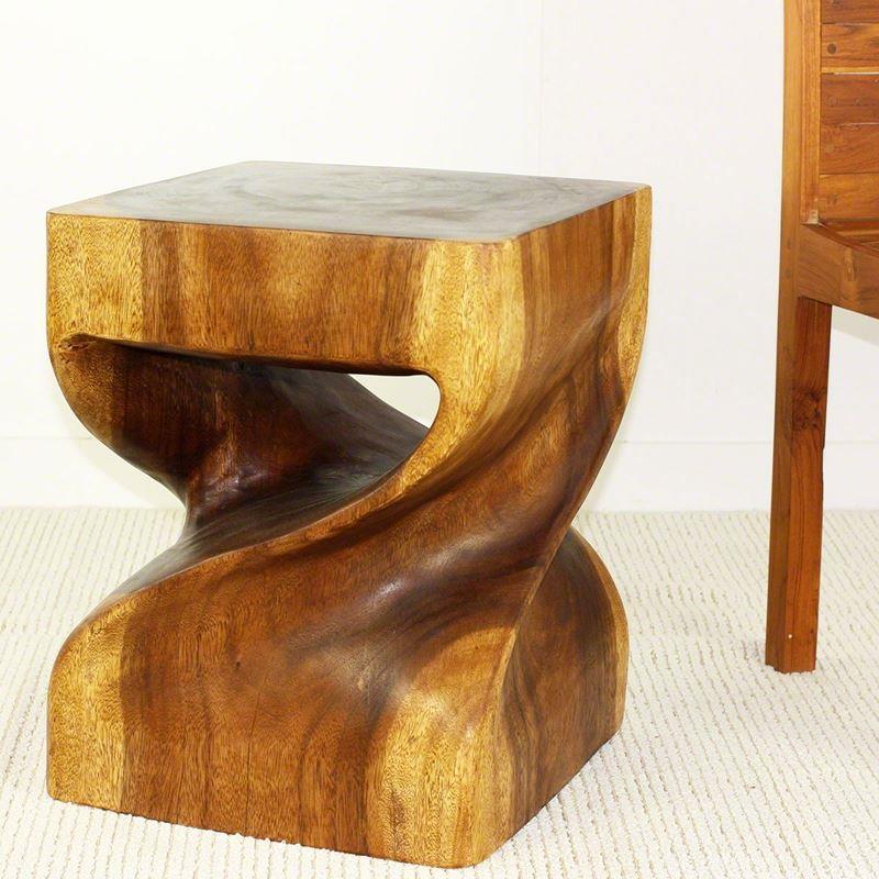 Haussmann Big Twist Duo 16" Sq - Walnut | Stools & Benches | Modishstore-3