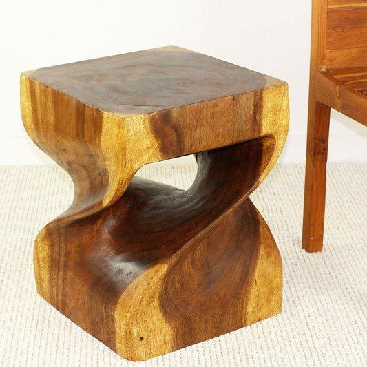 Haussmann Big Twist Duo 16" Sq - Walnut | Stools & Benches | Modishstore