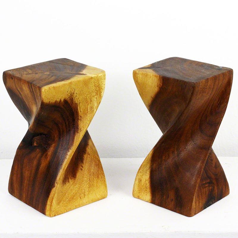 Haussmann Mini Big Twist Stool 4"Sq - Set of 2 | Home Accents | Modishstore-3