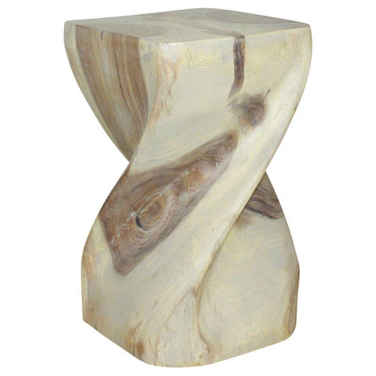 Haussmann Big Twist Stool 12" Sq - Agate Grey | Stools & Benches | Modishstore