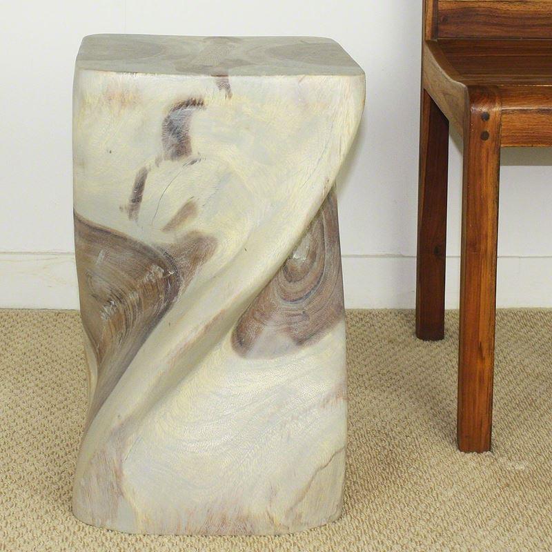 Haussmann Big Twist Stool 12" Sq - Agate Grey | Stools & Benches | Modishstore-2