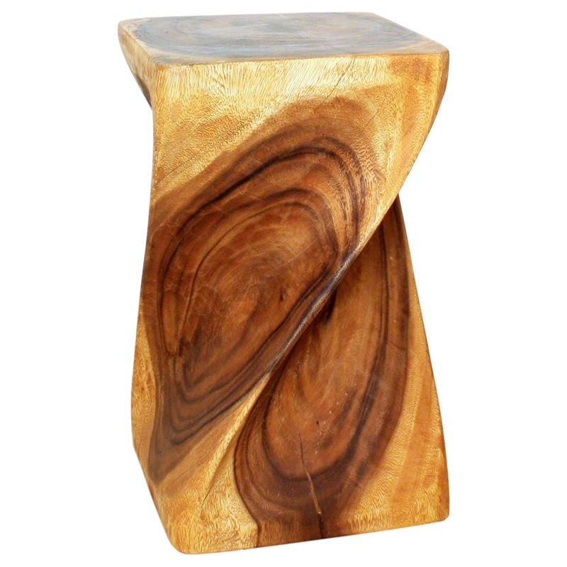 Haussmann Big Twist Stool 12" Sq - Oak | Stools & Benches | Modishstore-4