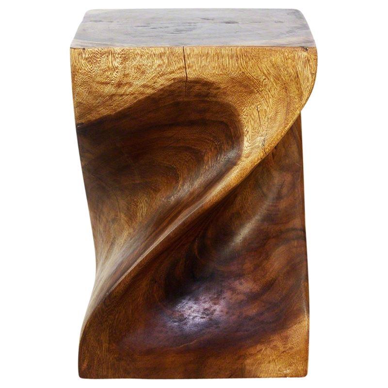 Haussmann Big Twist Stool 14" Sq - Walnut | Stools & Benches | Modishstore-2