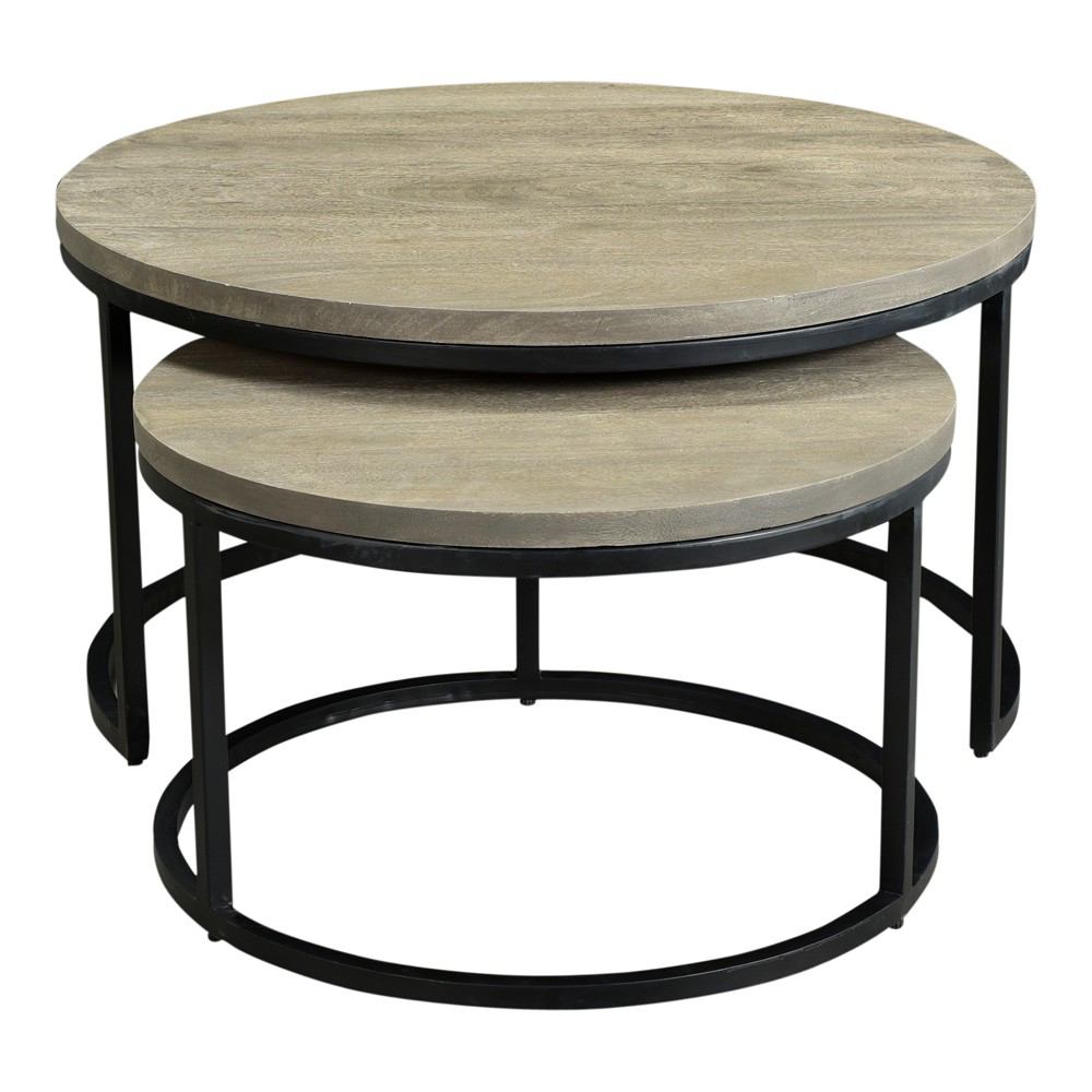 Moe's Home Collection Drey Round Nesting Coffee Tables - Set Of 2 | Modishstore | Coffee Tables-2