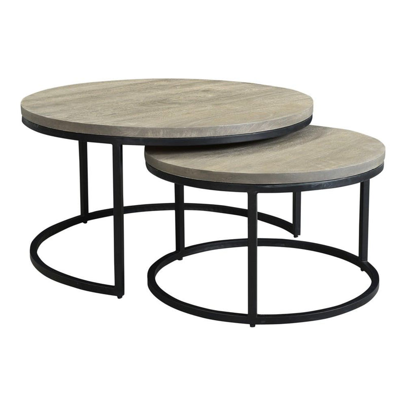 Moe's Home Collection Drey Round Nesting Coffee Tables - Set Of 2 | Modishstore | Coffee Tables