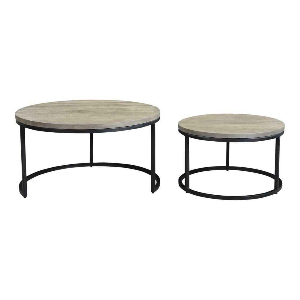 Moe's Home Collection Drey Round Nesting Coffee Tables - Set Of 2 | Modishstore | Coffee Tables-5