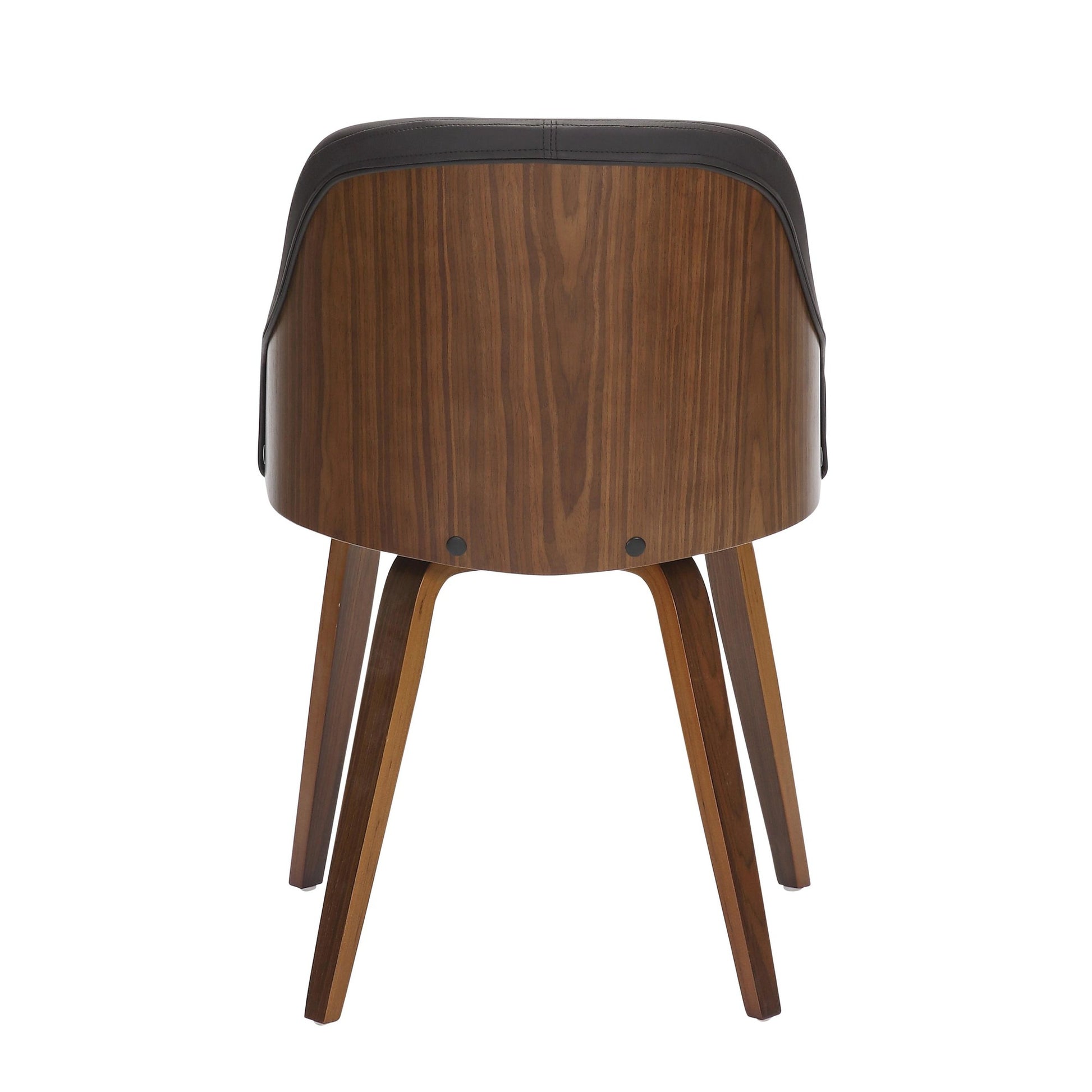 Bacci Mid-Century Modern Dining/Accent Chair in Walnut Wood and Black Faux Leather By LumiSource | Dining Chairs | Modishstore - 14