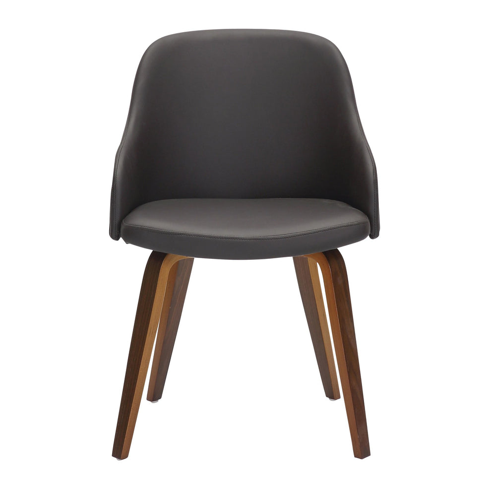 Bacci Mid-Century Modern Dining/Accent Chair in Walnut Wood and Black Faux Leather By LumiSource | Dining Chairs | Modishstore - 15
