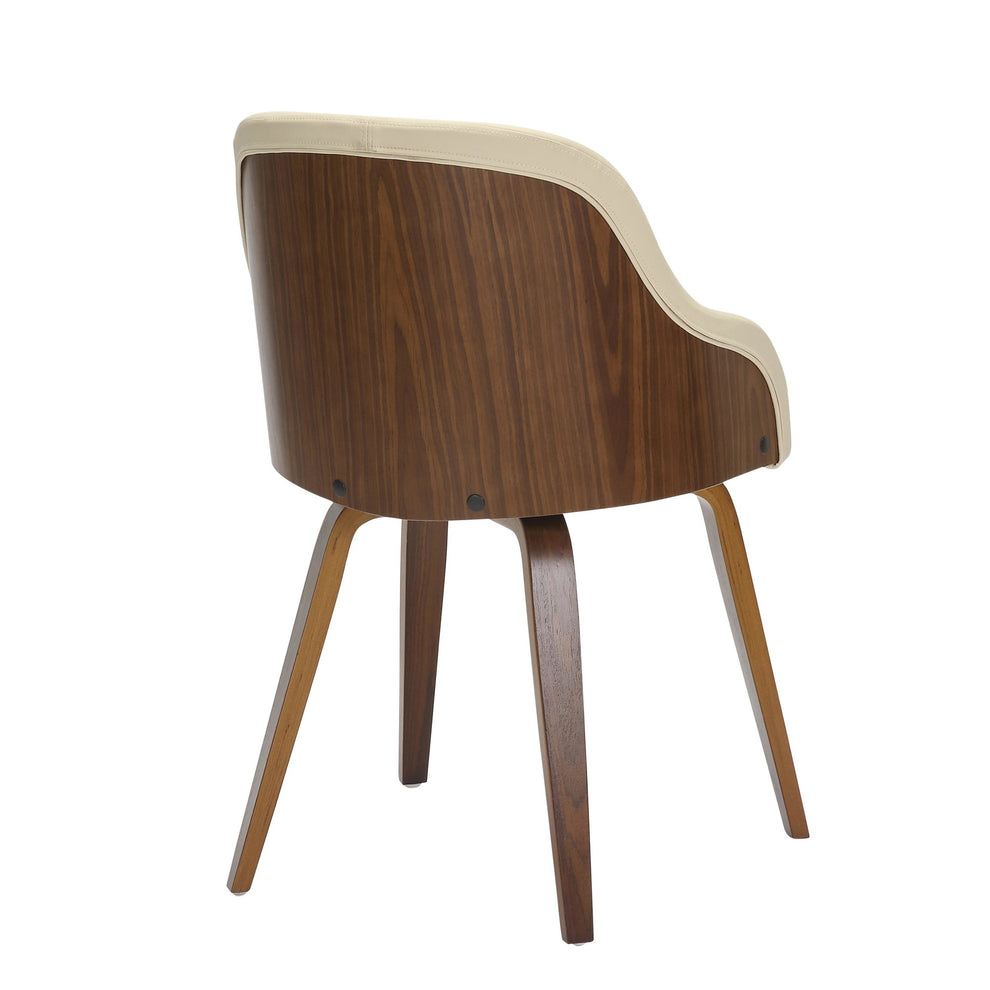 Bacci Mid-Century Modern Dining/Accent Chair in Walnut Wood and Black Faux Leather By LumiSource | Dining Chairs | Modishstore - 21