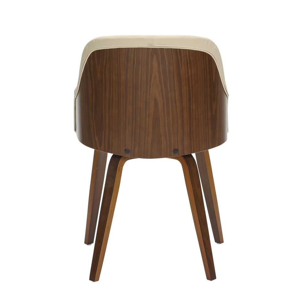 Bacci Mid-Century Modern Dining/Accent Chair in Walnut Wood and Black Faux Leather By LumiSource | Dining Chairs | Modishstore - 22