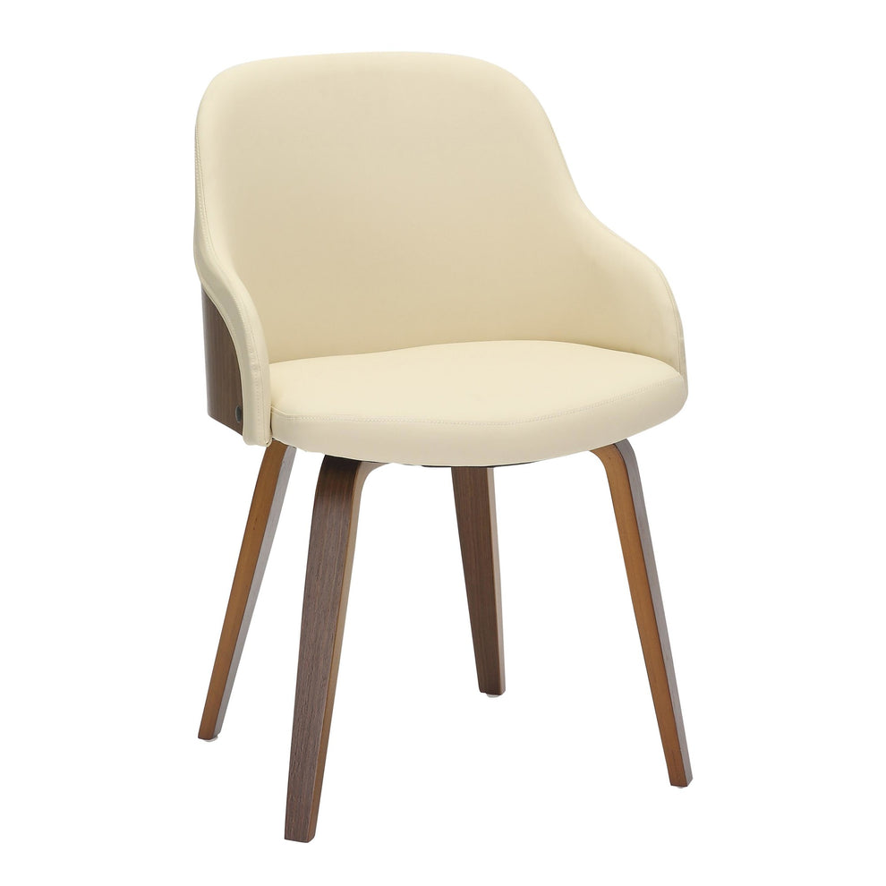 Bacci Mid-Century Modern Dining/Accent Chair in Walnut Wood and Black Faux Leather By LumiSource | Dining Chairs | Modishstore - 16