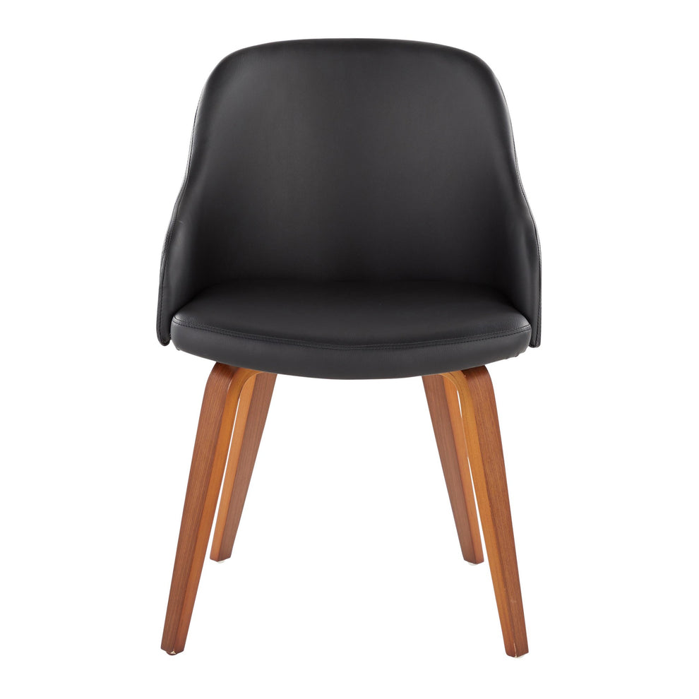 Bacci Mid-Century Modern Dining/Accent Chair in Walnut Wood and Black Faux Leather By LumiSource | Dining Chairs | Modishstore - 7