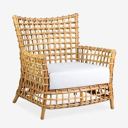 Bahama Rattan Occasional arm chair - Natural/Black by Jeffan | Outdoor Chairs | Modishstore