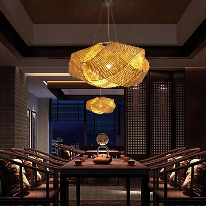 Bamboo Cloud Tatami Plafon Pendant Lamp | ModishStore | Pendant Lamps-2