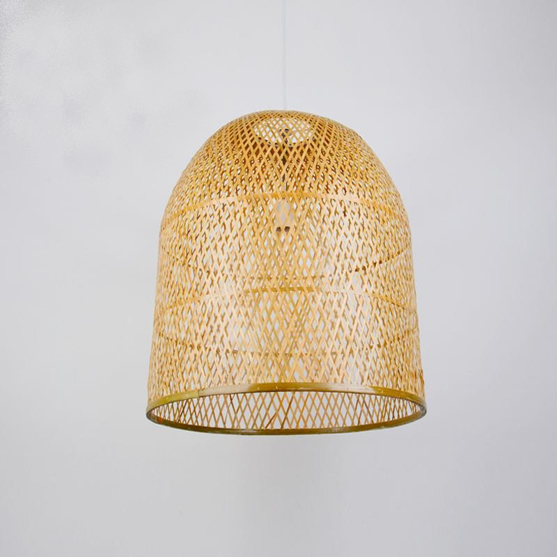 Bamboo Wicker Rattan Bell Shade Pendant Light by Artisan Living-2