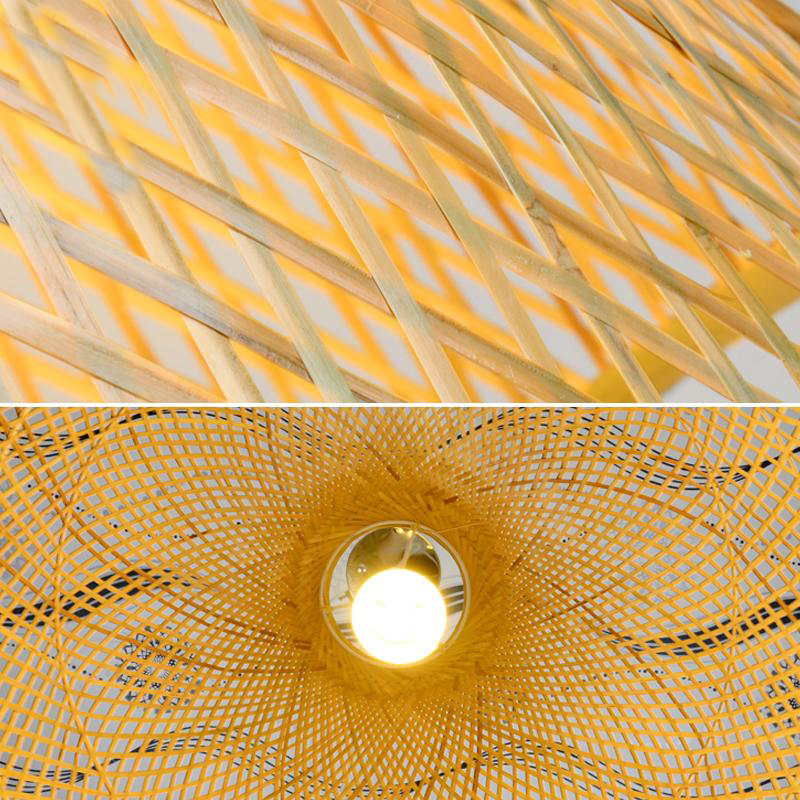 Bamboo Wicker Rattan Bell Shade Pendant Light by Artisan Living-3