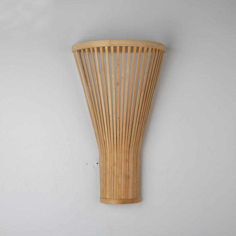 Bamboo Wicker Rattan Fan Lampshade Wall Lamp By Artisan Living | ModishStore | Wall Lamps-5