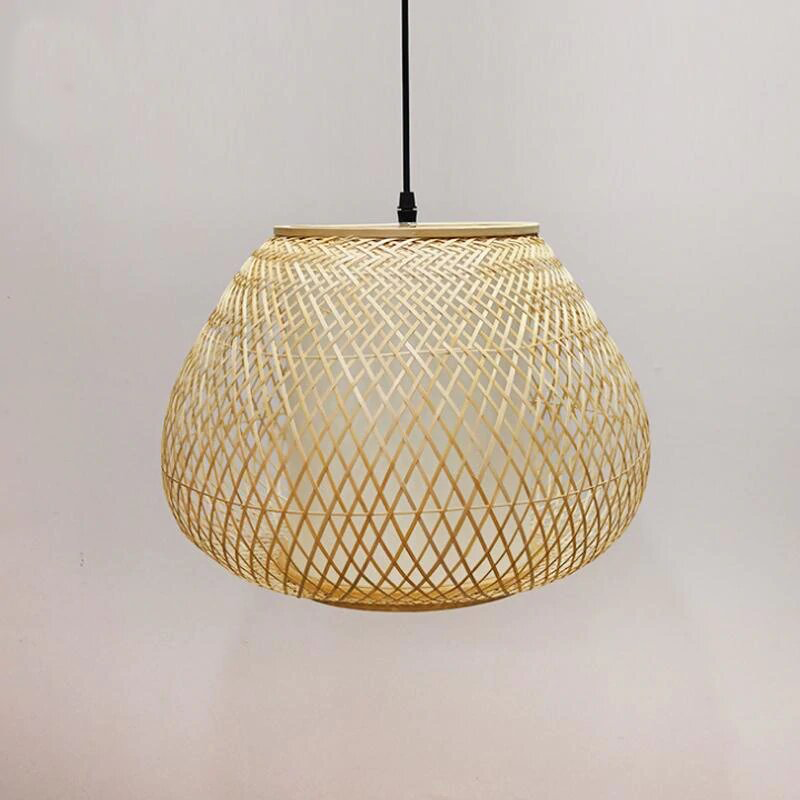 Bamboo Wicker Rattan Hand Shade Pendant Light by Artisan Living-3