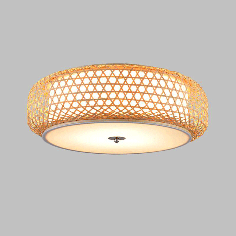 Bamboo Wicker Rattan Lantern Shade Ceiling Light by Artisan Living ...