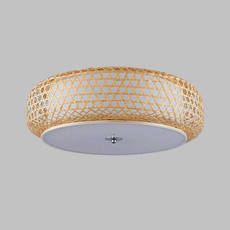 Bamboo Wicker Rattan Lantern Shade Ceiling Light by Artisan Living | Ceiling Lamps | 11034CL | Modishstore - 2