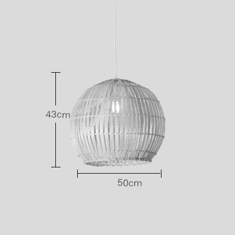 Bamboo Wicker Rattan Round Ball Globe Pendant Light | Pendant Lamps | SC-17013S | Modishstore - 6