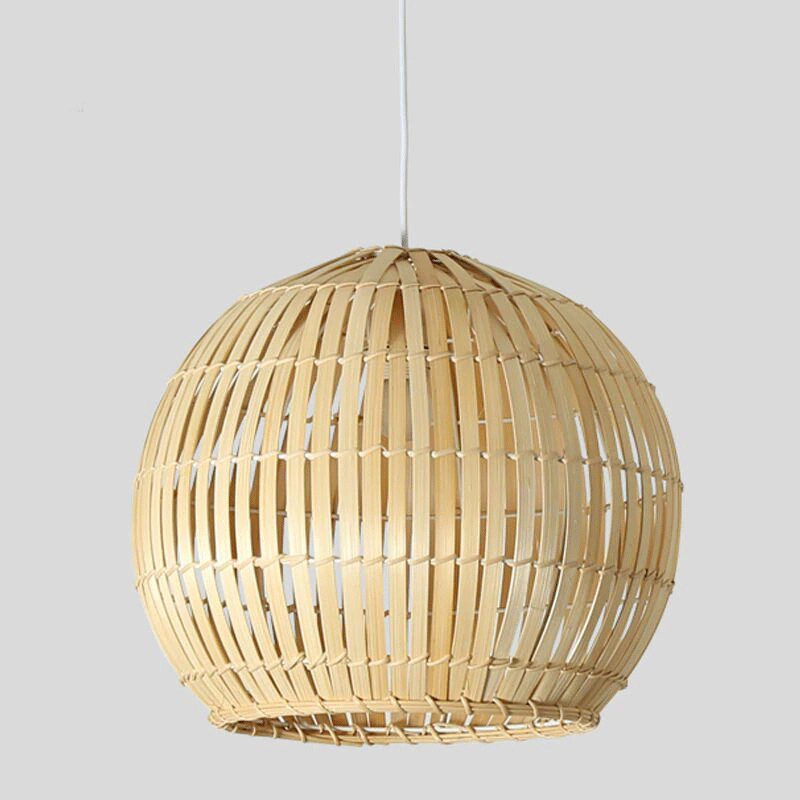 Bamboo Wicker Rattan Round Ball Globe Pendant Light | Pendant Lamps | SC-17013S | Modishstore - 9