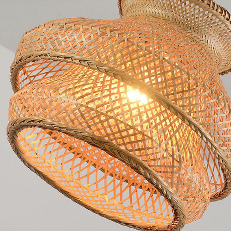 Bamboo Wicker Rattan Shade Chandelier Light By Artisan Living | ModishStore | Chandeliers-2
