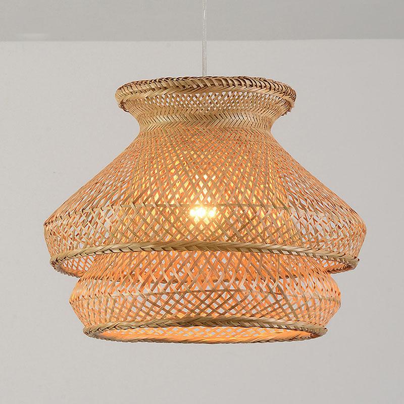 Bamboo Wicker Rattan Shade Chandelier Light By Artisan Living | ModishStore | Chandeliers-5