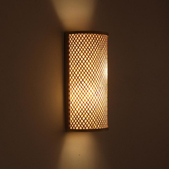 Bamboo Wicker Rattan Shade Tunnel Wall Lamp by Artisan Living