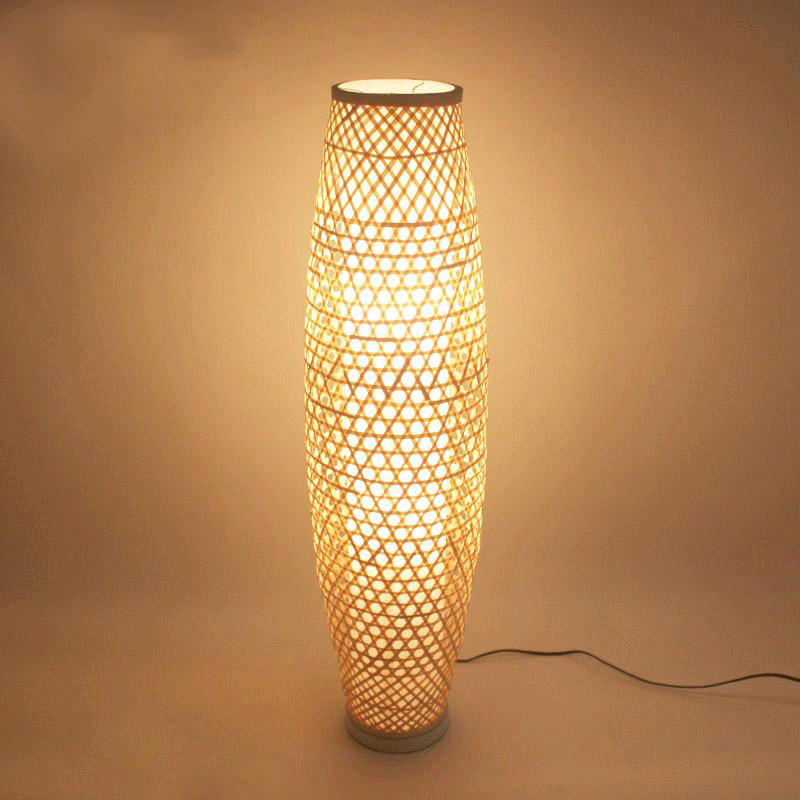 Bamboo Wicker Rattan Shade Vase Floor Lamp By Artisan Living | Floor Lamps | '14007 | Modishstore - 4