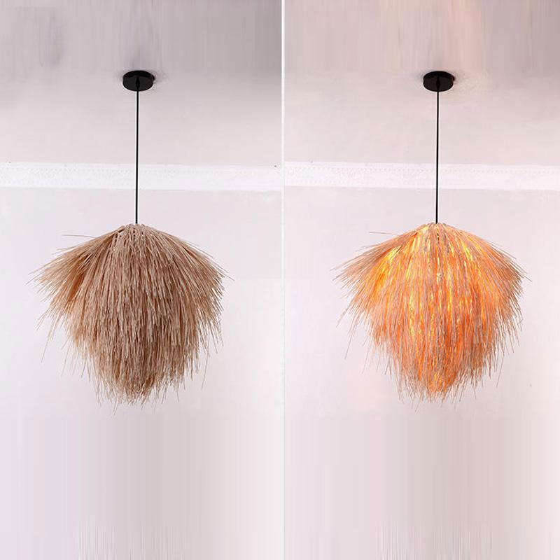 Bamboo Wicker Rattan Straw Pendant Light By Artisan Living | ModishStore | Pendant Lamps | 12090  -5