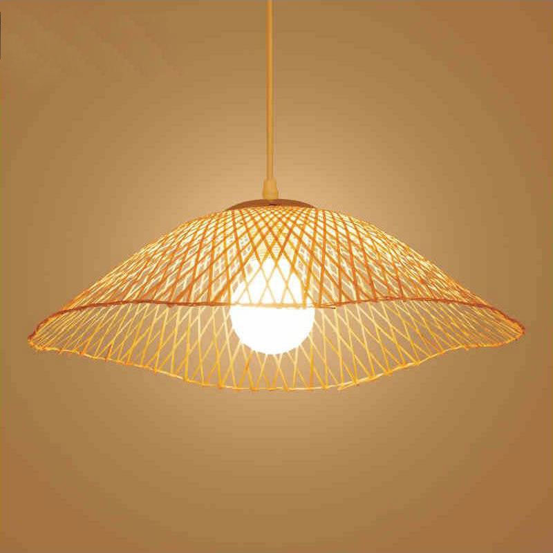 Bamboo Wicker Rattan Umbrella Pendant Light By Artisan Living-2