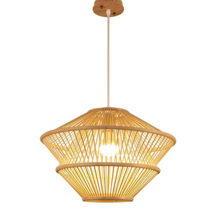 Bamboo Wicker Rattan Pendant Light By Artisan Living-12362-2