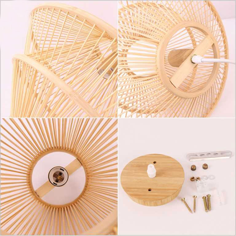 Bamboo Wicker Rattan Pendant Light By Artisan Living-12365-5
